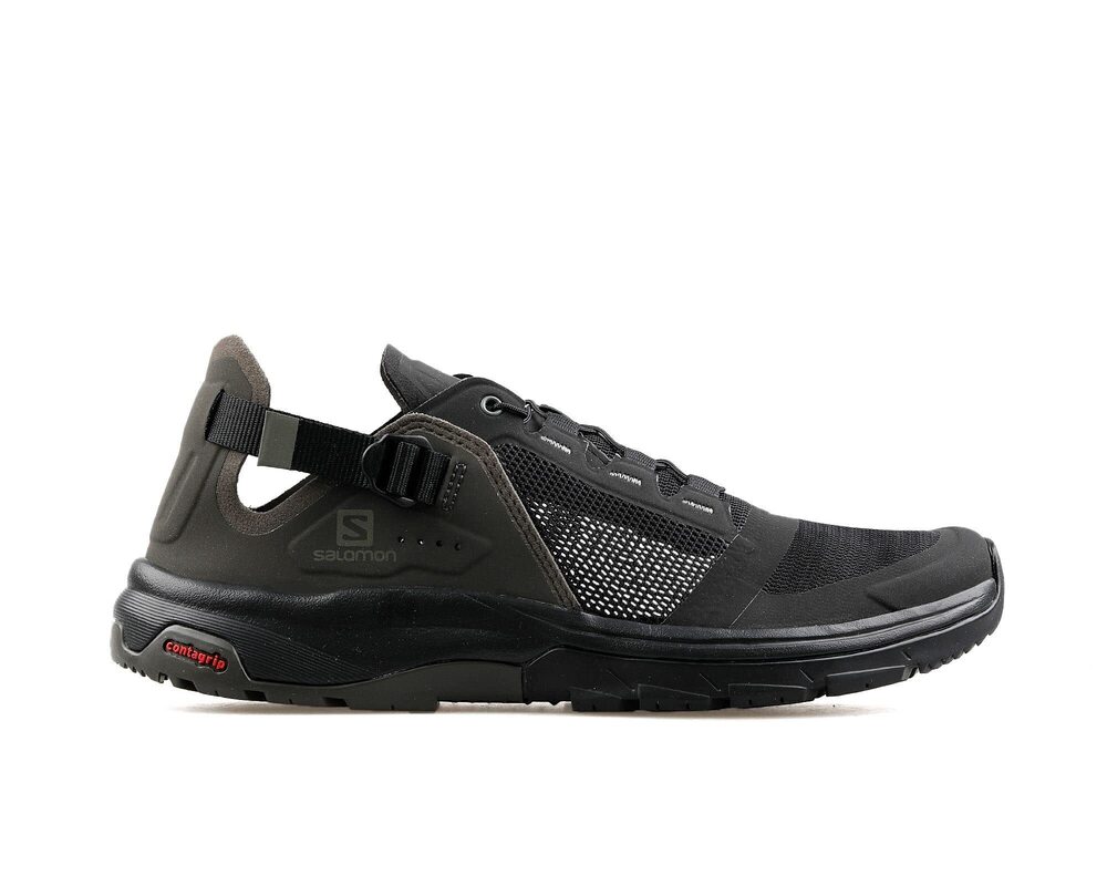 SALOMON TECH AMPHIB 4 HIKING SHOES FOR MEN SNEAKER, BLACK/BELUGA/CASTOR GRAY, 10 - Picture 3 of 6